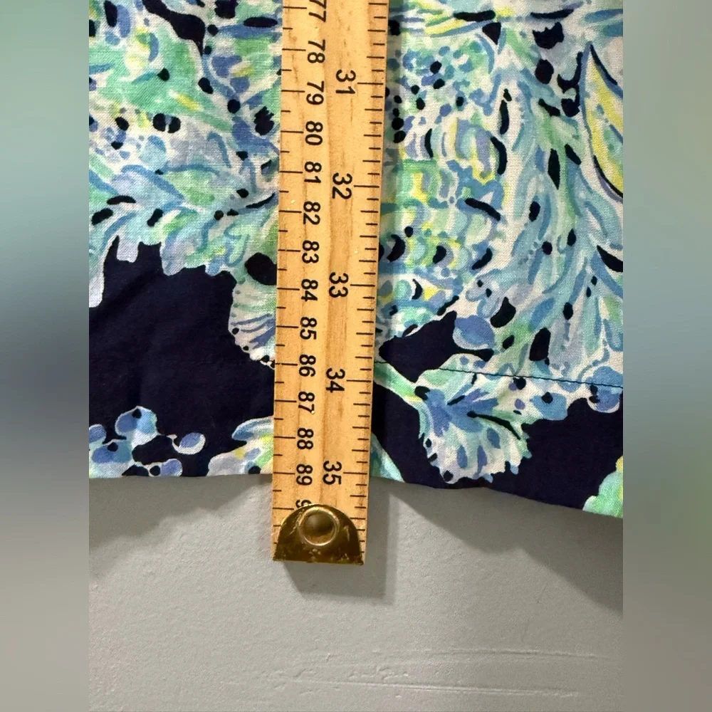 Lilly Pulitzer Madia Tunic Dress High Tide Navy Scuba Doo White Green Size Small - Picture 9 of 10